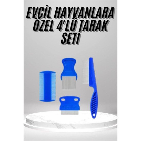 4'lü Bit Evcil Hayvan Tarak Seti Kedi Köpek Bit Tarak Seti Pire Tarağı 4'lü Bit Evcil Hayvan Tarak Seti Kedi Köpek Bit Tarak Seti Pire Tarağı