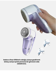 Şarjlı Tiftik Temizleyici – Çıkarılabilir Hazneli, Anti-Statik Fırçalı, USB Şarjlı