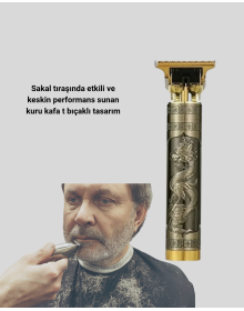 T Bıçaklı Profesyonel Çizik Tıraş Makinesi Seti – 120 Dakika Kullanım, Şarjlı & Kablolu