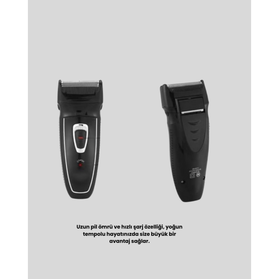 Profesyonel Şarjlı Saç ve Sakal Tıraş Makinesi – Çelik Bıçaklı, Ayarlanabilir Başlıklı, Kablosuz