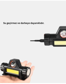Kamp ve Doğa İçin Şarjlı LED Baş Feneri – Mıknatıslı, Su Geçirmez