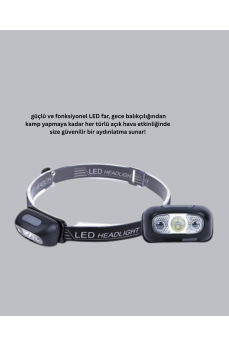 Gece Balıkçılığı İçin Ultra Parlak Şarjlı Kafa Lambası | 4 Işık Modu + USB Şarj