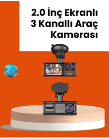 Full HD Araç Kamerası  Çift Yönlü Kayıt ve Darbe Sensörü
