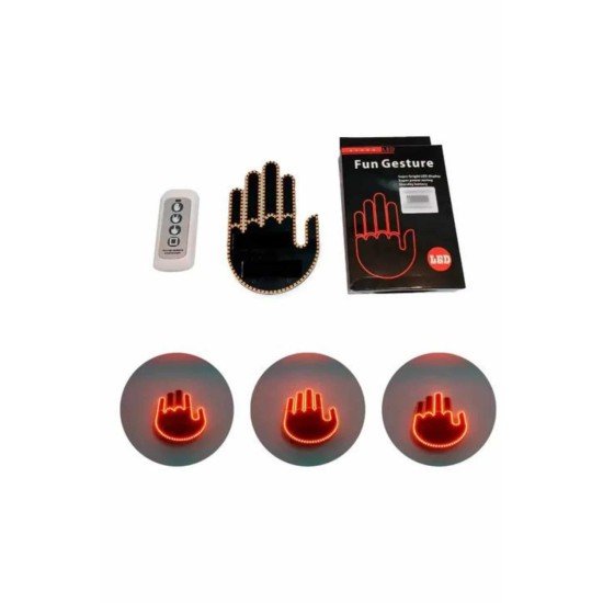 Pilli Led Işık Araç Camı İçin Uzaktan Kumandalı El Simgesi Pilli Led Işık Araç Camı İçin Uzaktan Kumandalı El Simgesi