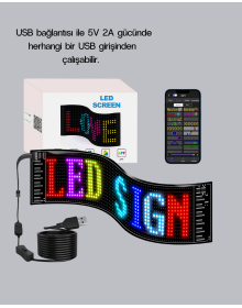 RGB LED Panel – Çok Renkli, Kumandalı, USB Bağlantılı Yazı ve GIF Gösterimli Akıllı Lamba