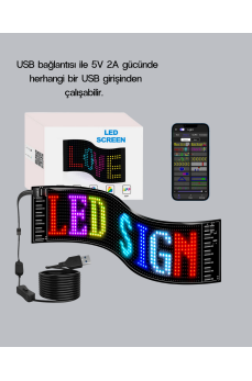RGB LED Panel – Çok Renkli, Kumandalı, USB Bağlantılı Yazı ve GIF Gösterimli Akıllı Lamba