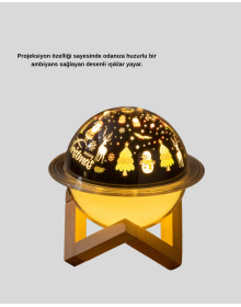 USB Projeksiyon Gece Lambası ve Hava Nemlendirici – Aromaterapi Destekli, Taşınabilir Mini