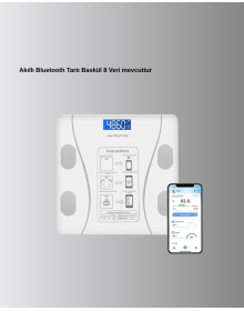 Akıllı Dijital Baskül – Bluetooth Bağlantılı, 8 Ölçüm Verili, Akıllı Vücut Analiz Tartısı