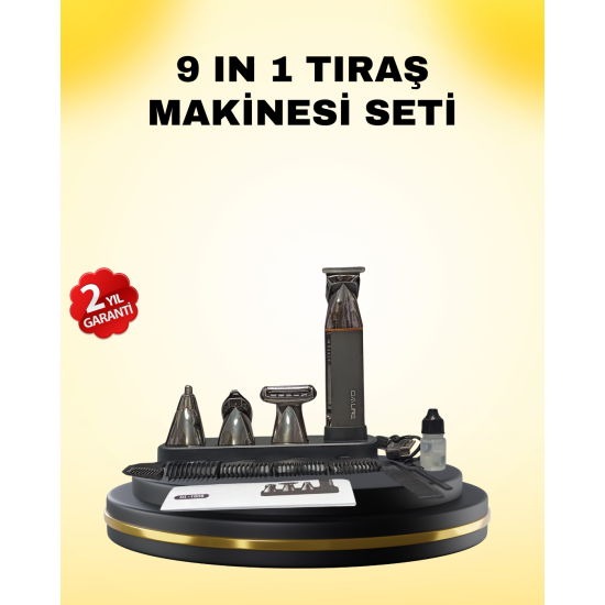 9’u 1 Arada Bakım Seti Güçlü Motorlu Saç Sakal Burun Kulak Trimmer