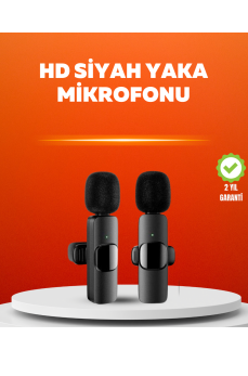 Çift Mikrofonlu Kablosuz Kayıt Seti iPhone Uyumlu Mini Mikrofon