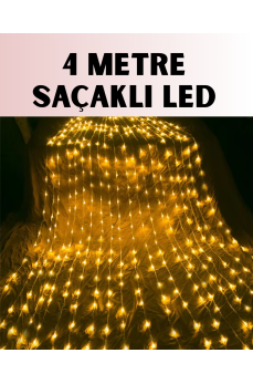 4 Metre Icicle Şelale Led Yılbaşı Perde Işık Sıcak Ambiyans