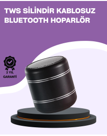 Silindir Tasarım Mini Bluetooth Hoparlör 10m Çekim Güçlü Bas ve Mikrofonlu