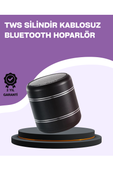 Silindir Tasarım Mini Bluetooth Hoparlör 10m Çekim Güçlü Bas ve Mikrofonlu