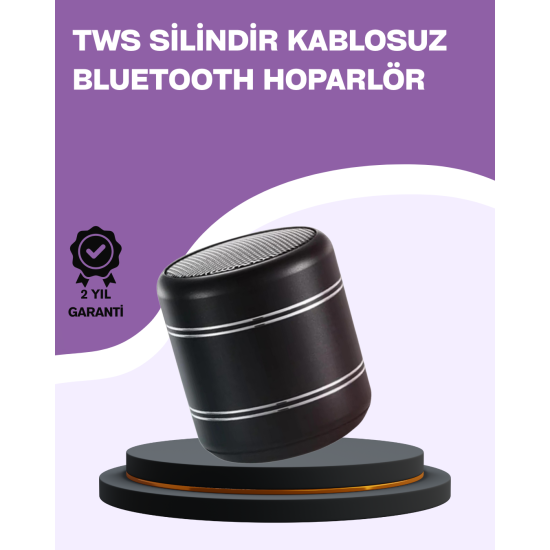 Silindir Tasarım Mini Bluetooth Hoparlör 10m Çekim Güçlü Bas ve Mikrofonlu Silindir Tasarım Mini Bluetooth Hoparlör 10m Çekim Güçlü Bas ve Mikrofonlu