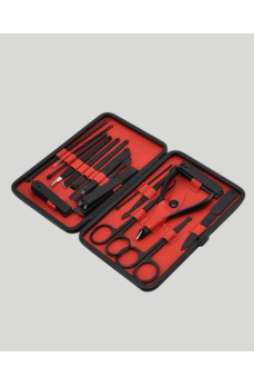 17 Parça Profesyonel Manikür Pedikür Seti Paslanmaz Çelik Siyah Kutu