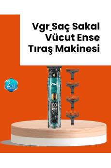 VGR V-695 Şarjlı Saç Sakal Tıraş Makinesi 2600mAh Batarya ve Kılavuz Taraklı