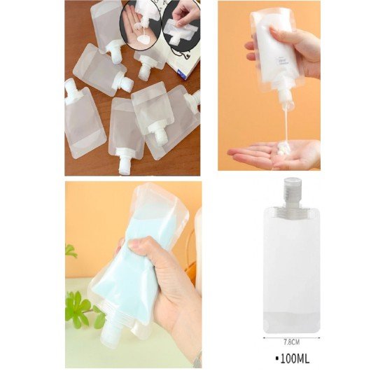 5 Adet Şeffaf Sıvı Kozmetik Çantaları Seyahat Losyon Şampuan Yüz Kremi El Sabunu Ambalajı