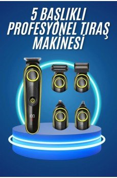 5 Başlıklı Şarjlı Tıraş Makinesi Kablosuz Saç Sakal Burun Tıraşına Uygun 5 Başlıklı Şarjlı Tıraş Makinesi Kablosuz Saç Sakal Burun Tıraşına Uygun