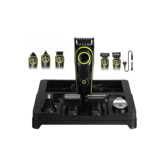 5 Başlıklı Şarjlı Tıraş Makinesi Led Ekran Saç Sakal Ense Tıraşına Uygun Bakım Seti