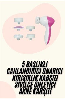 5 Başlıklı Titreşimli Cilt Temizleme Seti Canlandırıcı ve Onarıcı