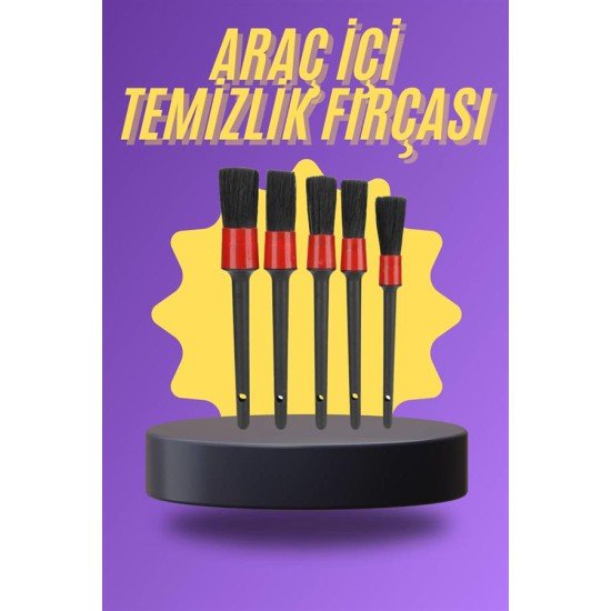 5 Parça Araç İçi Temizlik Fırçası Araç İçi-Dışı Temizleme Fırça Seti
