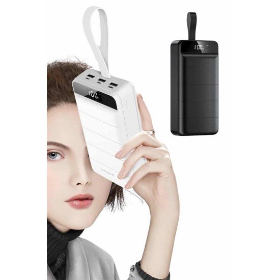 50.000 Mah Powerbank Turbo Hızlı Led Göstergeli Android İOS Uyumlu Taşınabilir Askılı