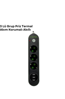 3 USB Portlu Üçlü Priz CXE103