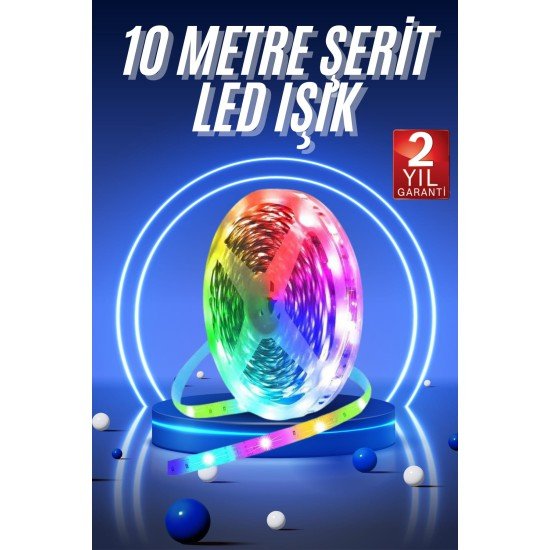RGB Neon Şerit Led Lamba 10 Metre İç Mekan Tasarımına Uygun
