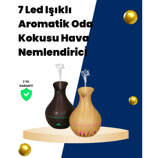 USB Şarjlı 7 Renk LED Işıklı Sessiz Çalışan Mini Hava Nemlendirici