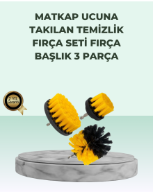 Matkap Uyumlu Temizlik Fırçası Seti 3’lü Çok Amaçlı