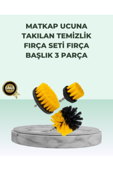 Matkap Uyumlu Temizlik Fırçası Seti 3’lü Çok Amaçlı