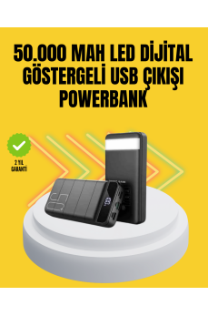 Profesyonel 50.000 mAh Powerbank – Aynı Anda Birden Fazla Cihaz Şarj Eden, Dayanıklı ve Güvenli Taşınabilir Şarj Cihazı