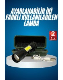Led Lamba El Feneri Küçük Taşınabilir USB Şarjlı Acil Durum Lambası