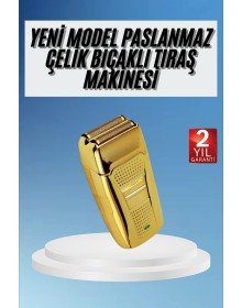 Sakal Kesme Tıraş Makinesi Paslanmaz Çelik Gold Şarjlı