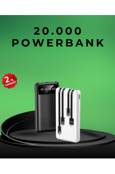 Kamp ve Seyahat İçin 20.000mAh LED Işıklı Hızlı Şarj Powerbank