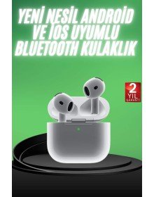 Yeni Nesil Bluetooth Kulaklık Beyaz Çağrı Cevaplayabilen Kablosuz