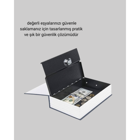Anahtarlı Gizli Kitap Kasa – Metal İç Yapı, Kamuflajlı Sözlük Tasarım