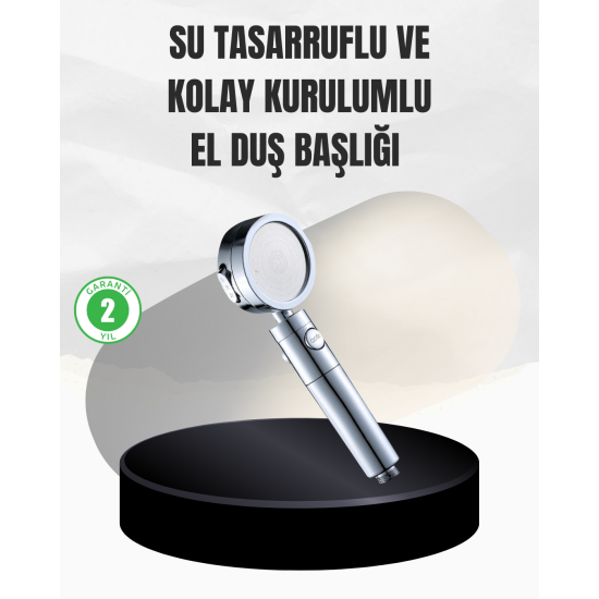 Kolay Montajlı 3 Modlu Yüksek Basınç Duş Başlığı Kolay Montajlı 3 Modlu Yüksek Basınç Duş Başlığı