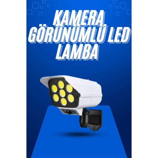 Solar Bahçe Aydınlatması Hareket Sensörlü Uzaktan Kumandalı Kamera Görünümlü