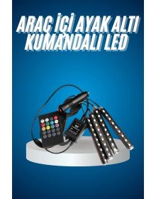 Araç Içi Aydınlatma Kumandalı 12 Led Ayak Altı Led Ambiyans Işığı Sese Duyarlı Kumandalı