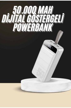 Hızlı Taşınabilir 50.000 Mah Powerbank Led Ekran Android ve İOS Uyumlu