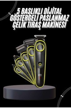 Unısex Çok Fonksiyonlu Bakım Seti Led Göstergeli Tıraş Makinesi Saç Sakal Vücut