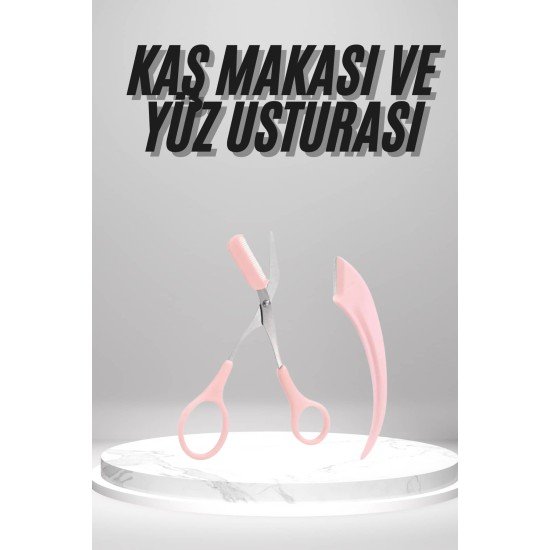 2'li Kaş Bakım Seti Taraklı Kaş Makası Ve Kaş Usturası Kaş Şekillendirici 2'li Kaş Bakım Seti Taraklı Kaş Makası Ve Kaş Usturası Kaş Şekillendirici