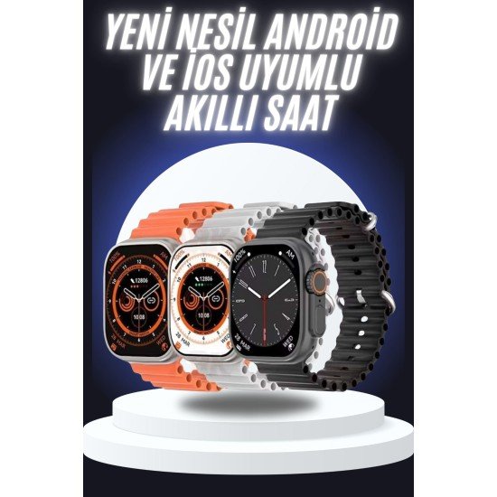 Yeni Nesil Akıllı Saat Çok Yönlü Titreşimli 49 MM Android ve İOS Uyumlu