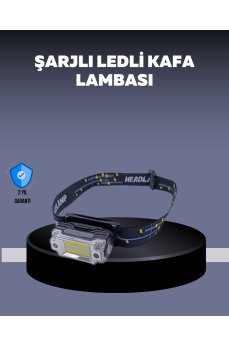 USB Şarjlı Mini LED KAFA Feneri 50m Odak 150m Geniş Aydınlatm
