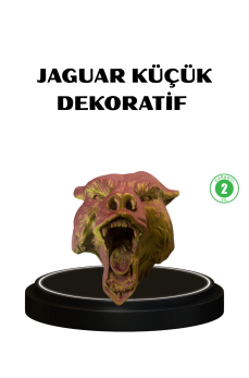 Gold Kırmızı Jaguar Duvar Dekoru Asılabilir Hediyelik 3D Heykel 20x16 cm