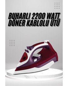 Seramik Tabanlı Kırmızı 2200 Watt Şok Buharlı Ütü