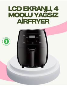 2400W Güçlü Airfryer 6L Yapışmaz Hazne Bulaşık Makinesi Uyumlu