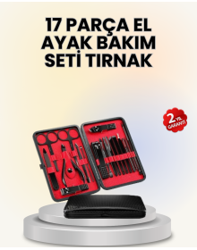 17 Parçalık Deri Kaplamalı Manikür Seti