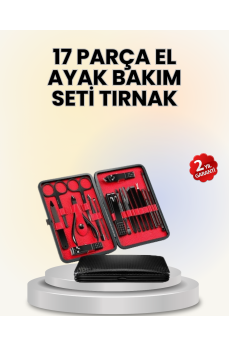 17 Parçalık Deri Kaplamalı Manikür Seti